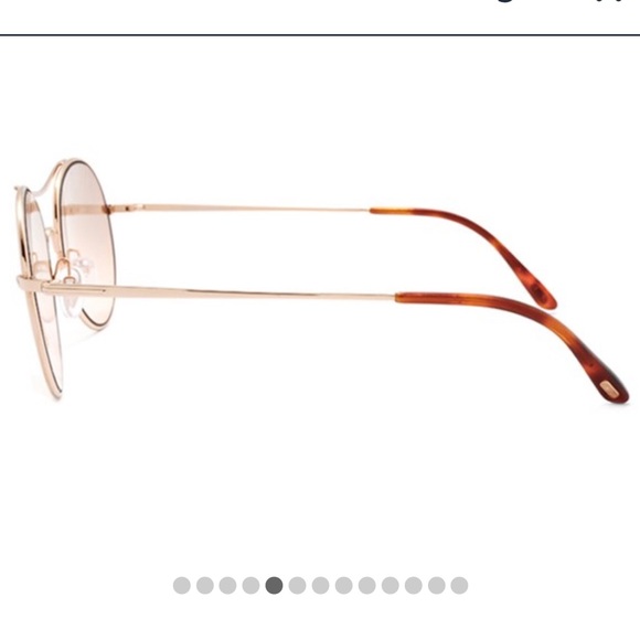 Tom Ford FT0145 Rose/Lt Rose gold aviator sunglasses NIB - Picture 6 of 6
